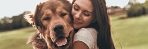 woman with dog